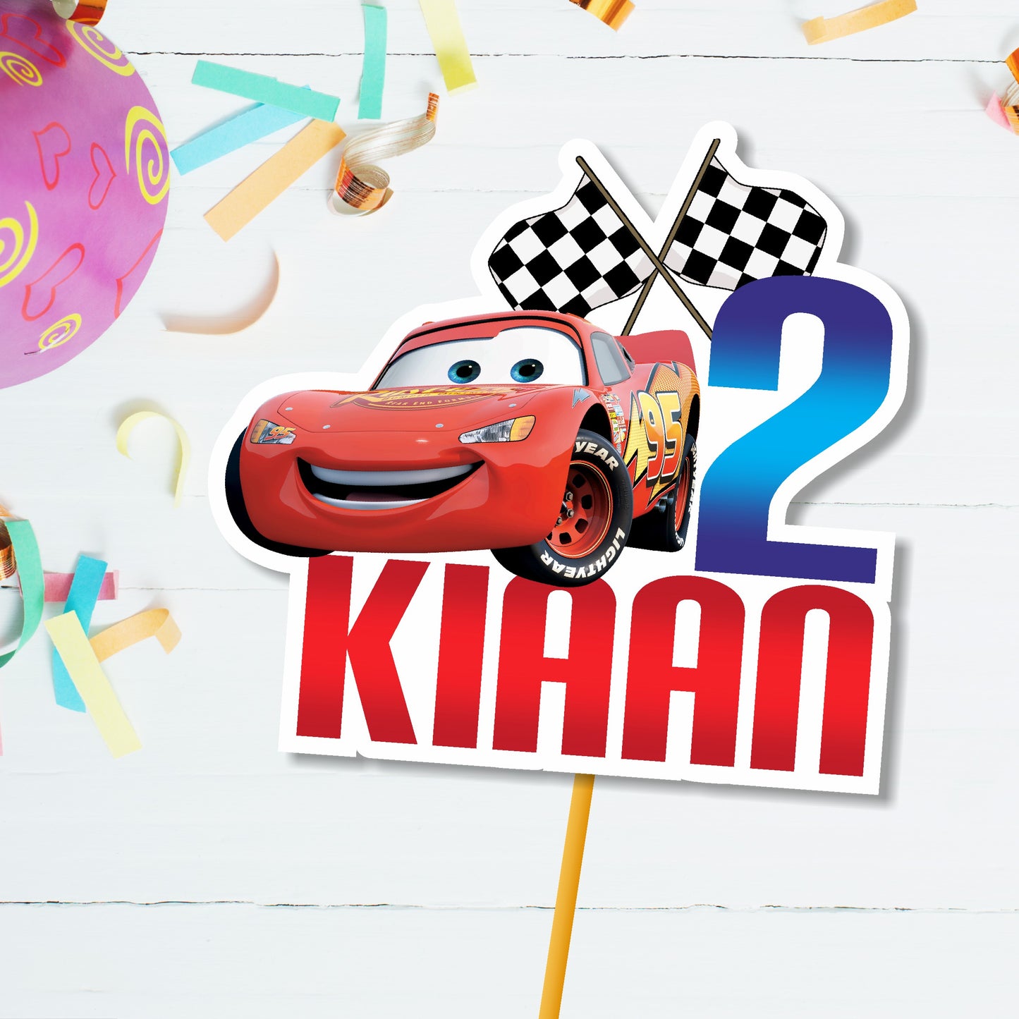 McQeen Car Theme Caketopper