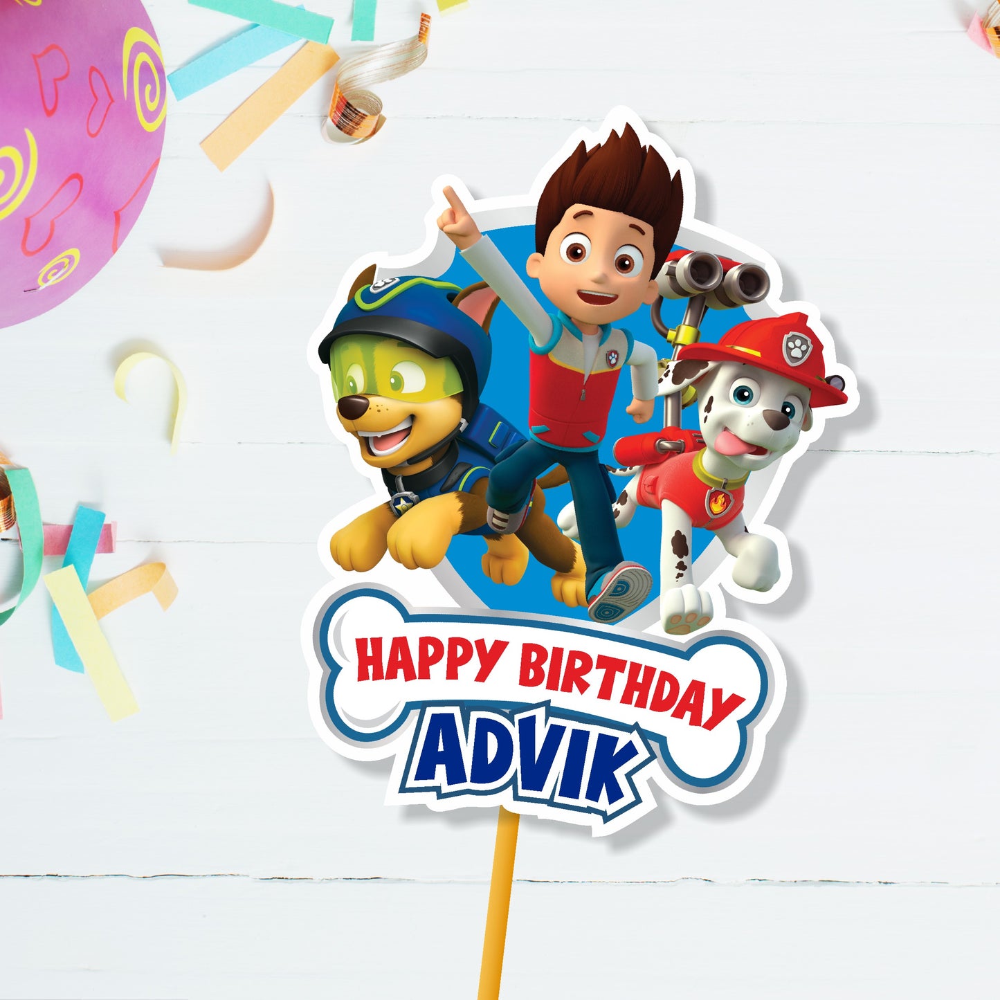 Paw Patrol Theme Customized Caketopper