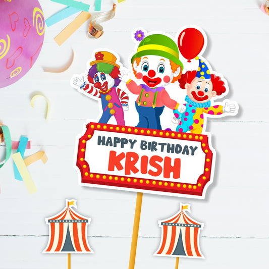 Carnival Theme Personalized Caketopper