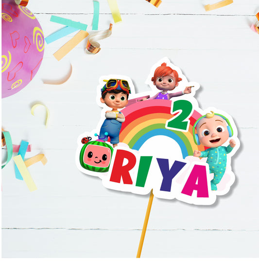 Cocomelon Theme Personalized Caketopper