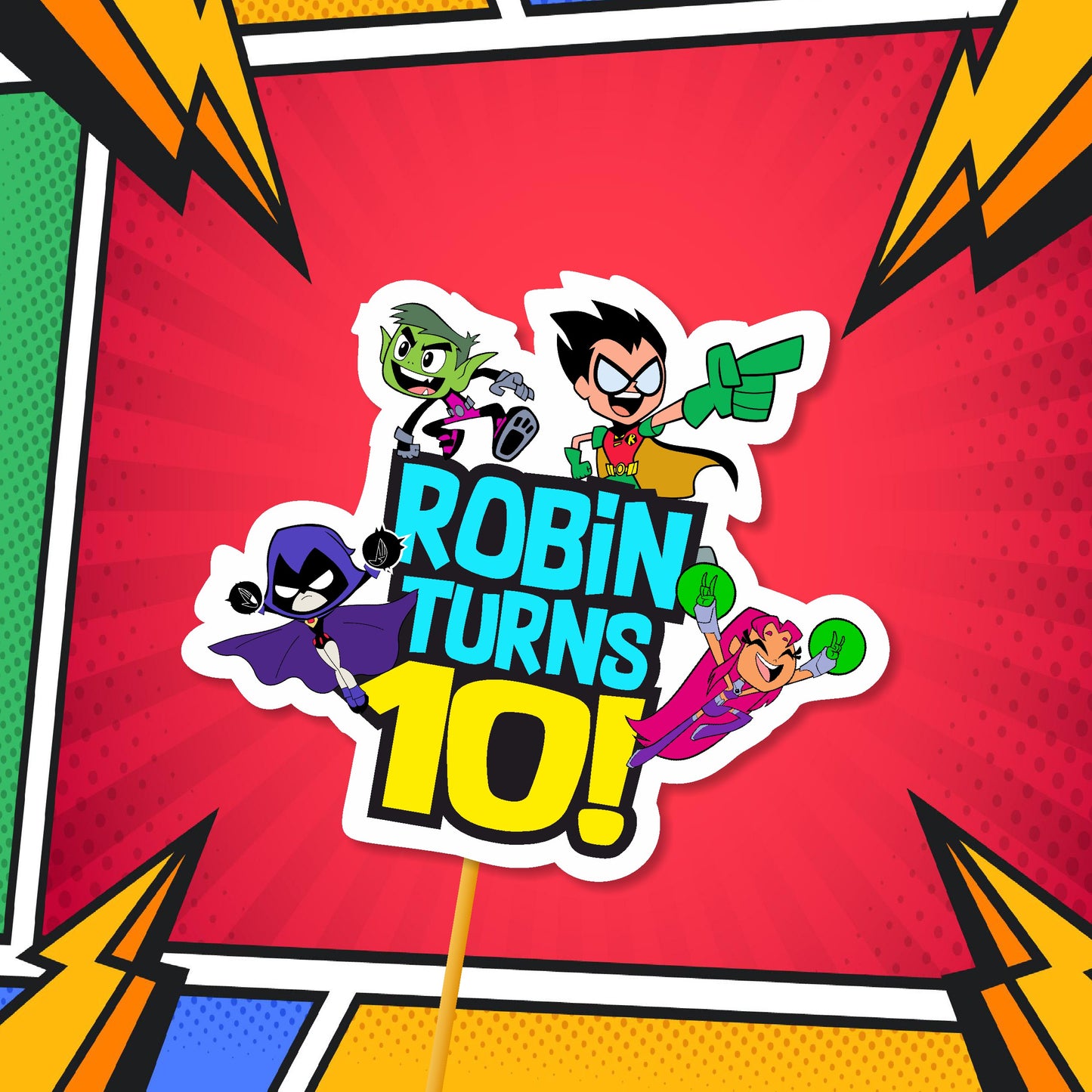 Teen Titans Theme Customized Caketopper