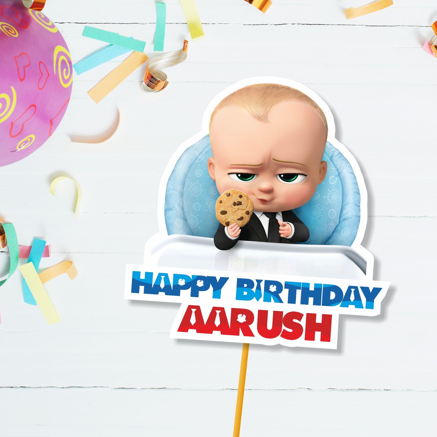 Boss Baby Theme Customized Cake topper