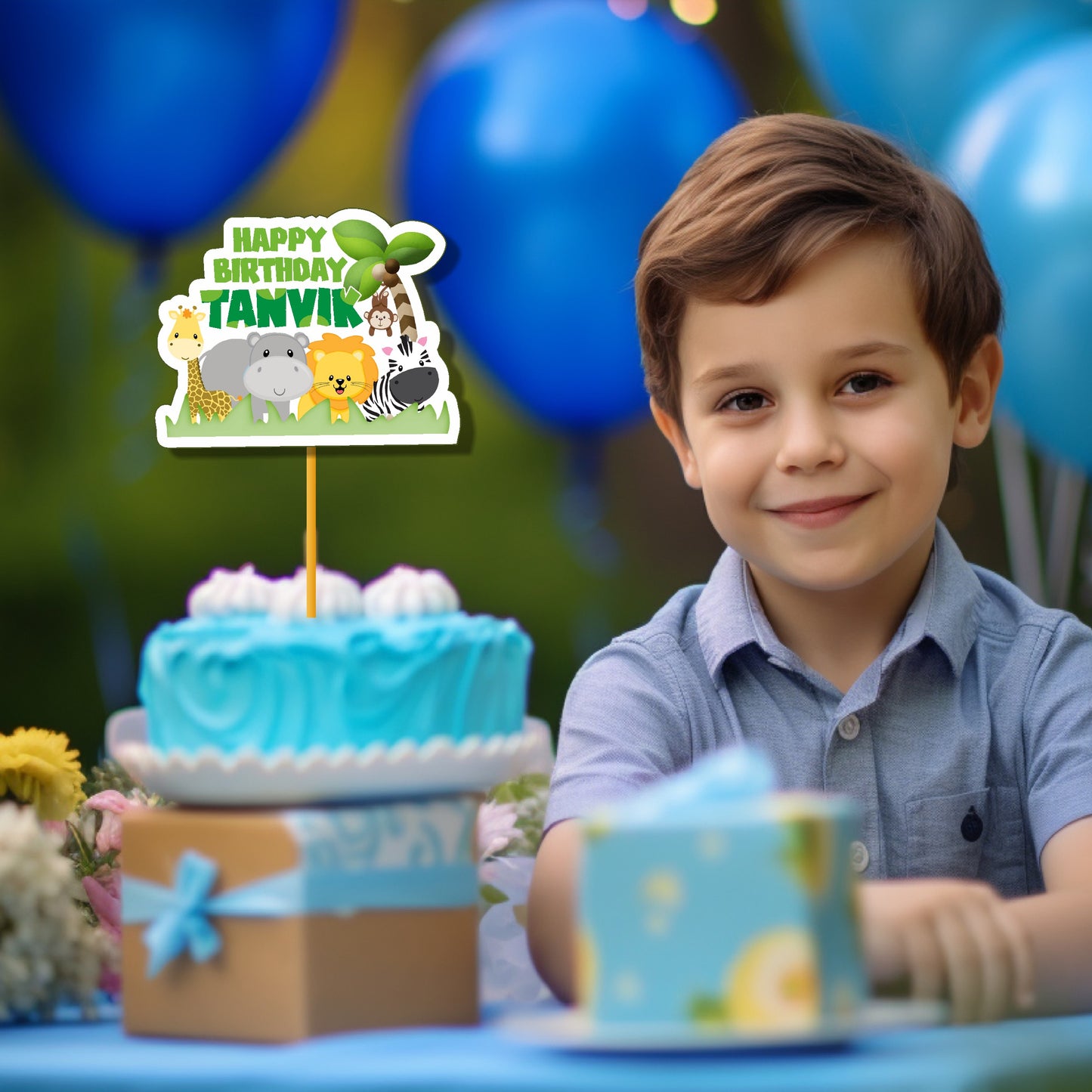 Jungle Theme Customized Cake Topper