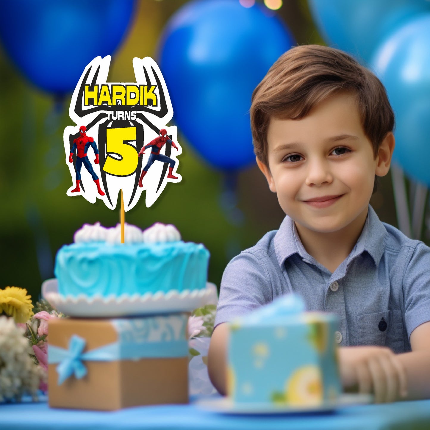 Spiderman Theme Customized Caketopper