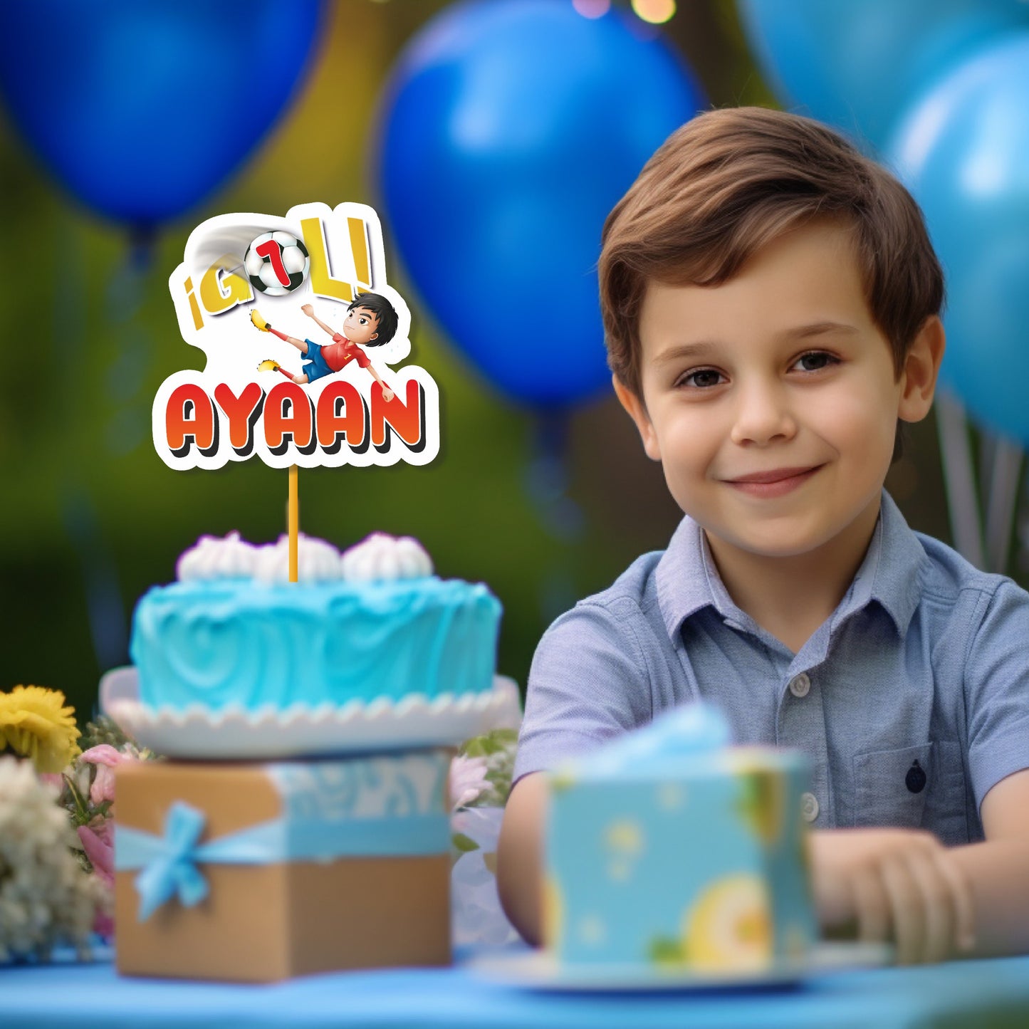 Football Theme Customized Cake Topper