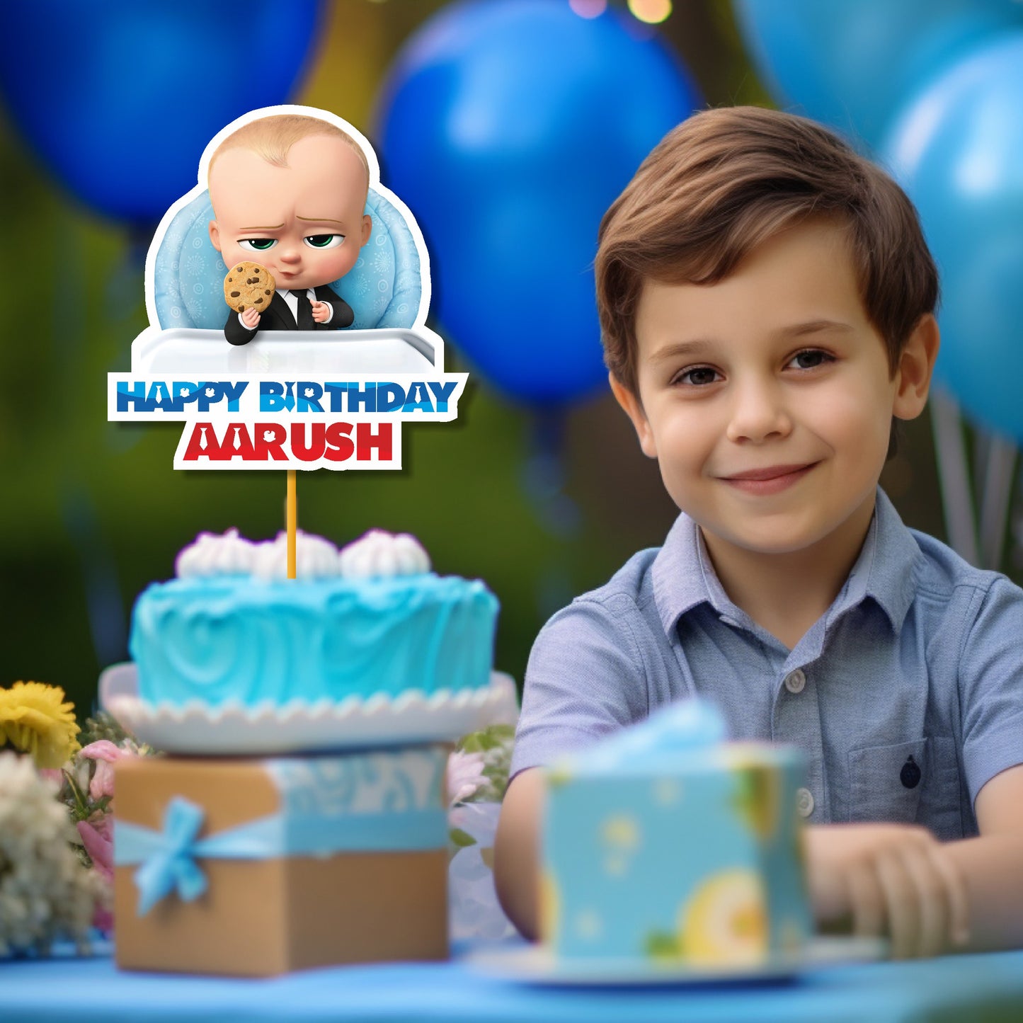 Boss Baby Theme Customized Cake topper
