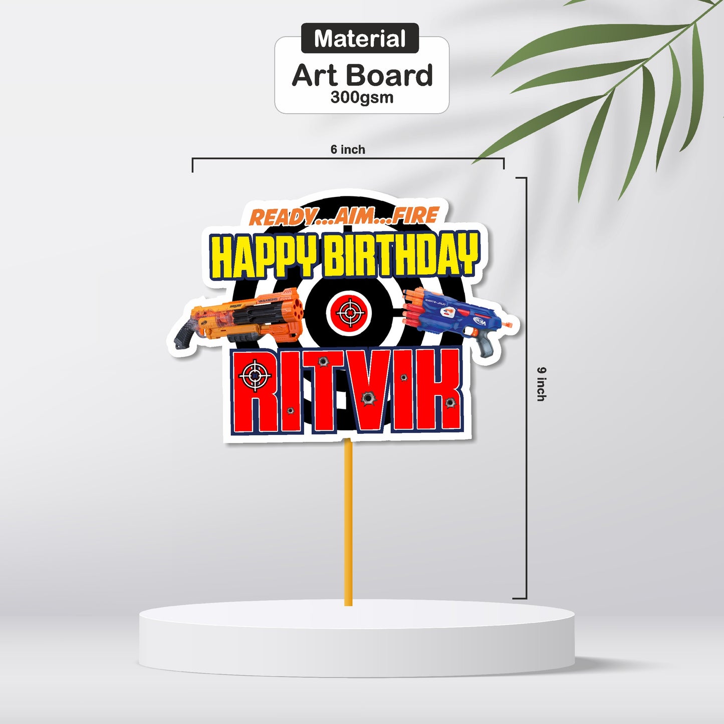 Nerf Gun Theme Customized Caketopper