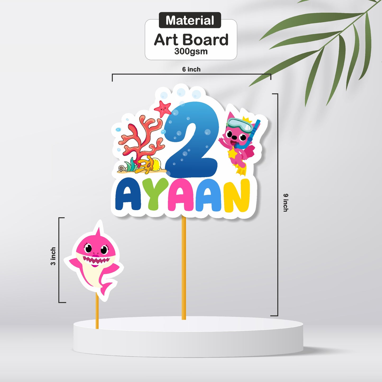 Baby Shark Theme Classic Cake Topper