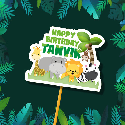 Jungle Theme Customized Cake Topper