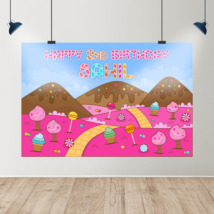 Candy Land Theme Customized Backdrop