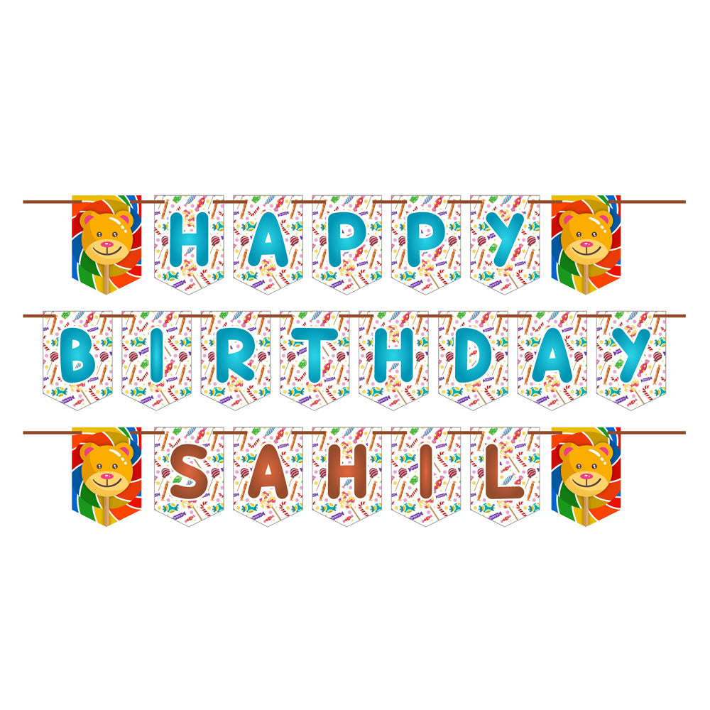 Candy Land Theme Customized Bunting