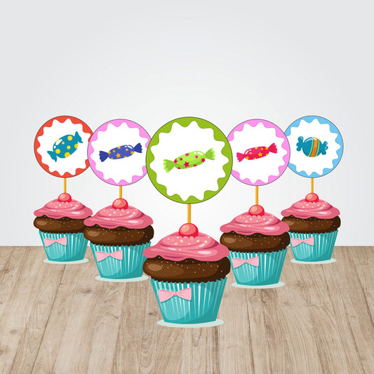 Candy Land Theme Classic Cupcake Topper