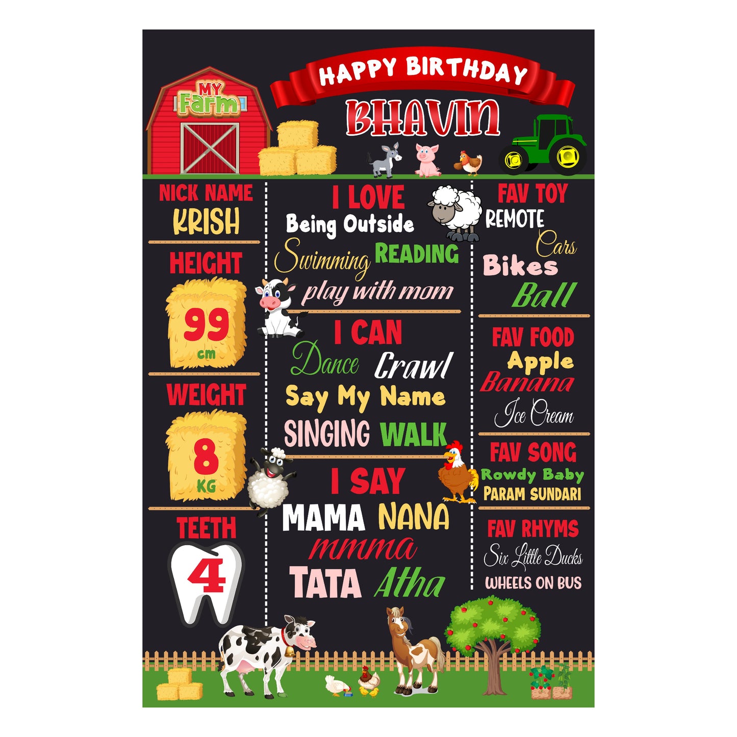 Farm Theme Chalkboard