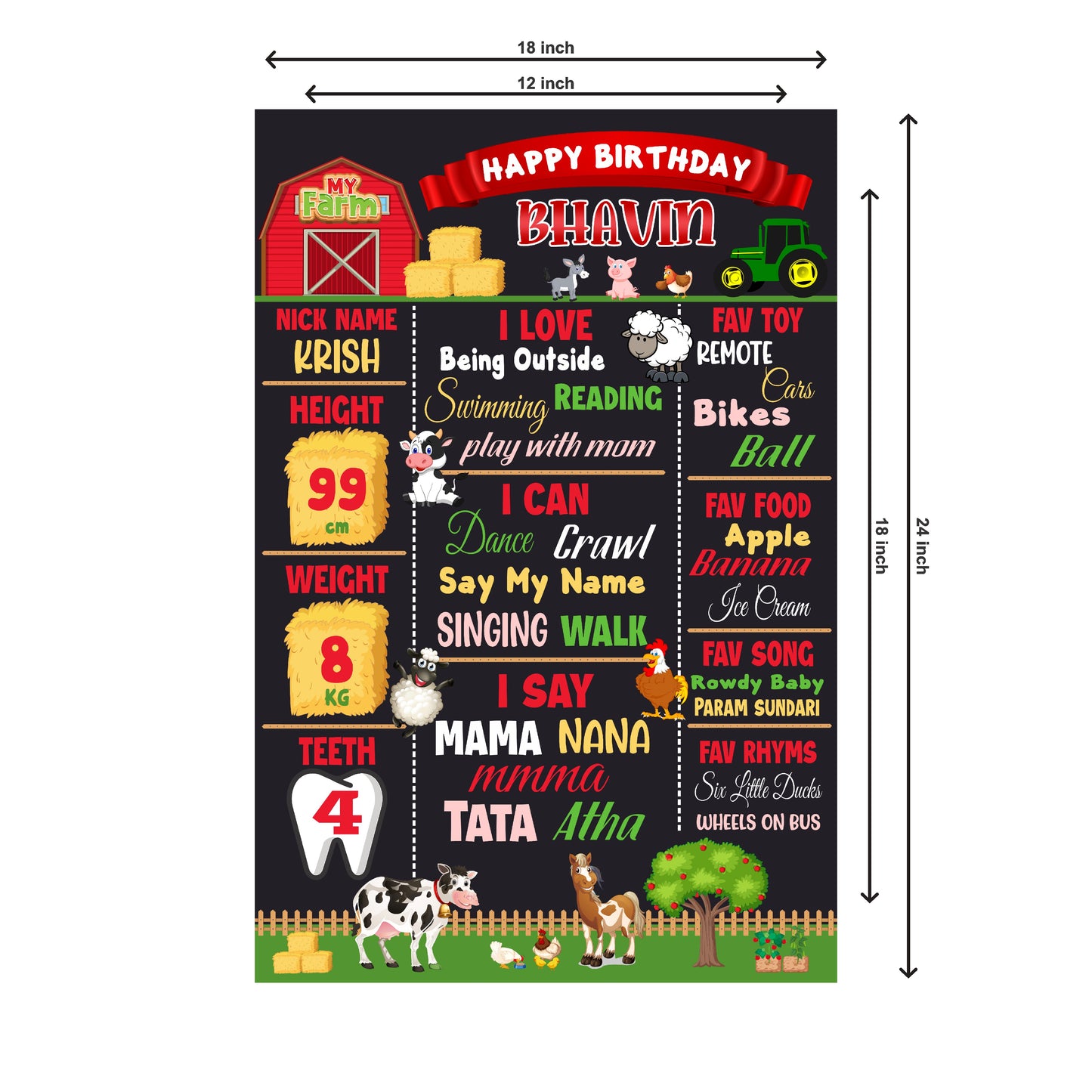 Farm Theme Chalkboard