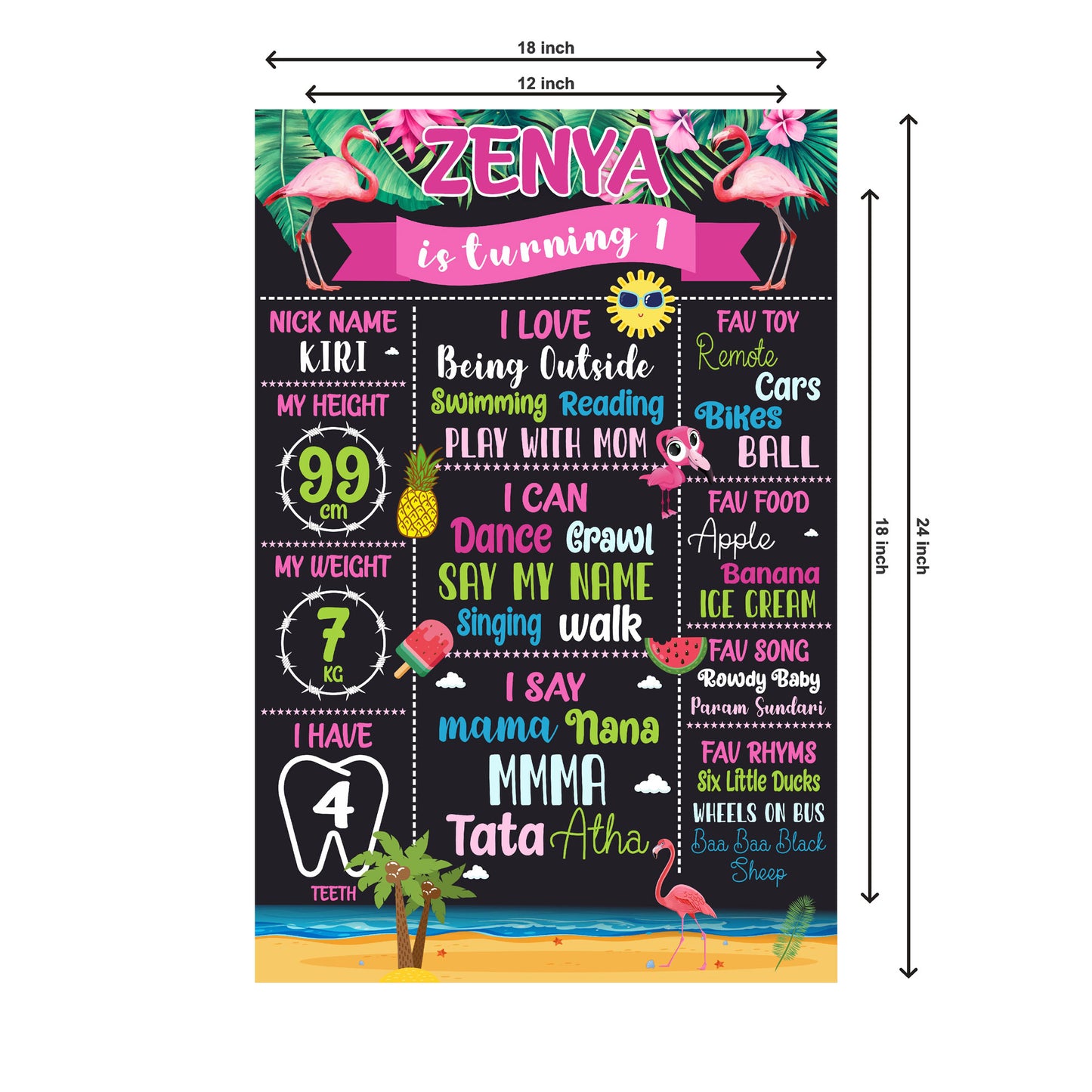 Flamingo Theme Chalkboard
