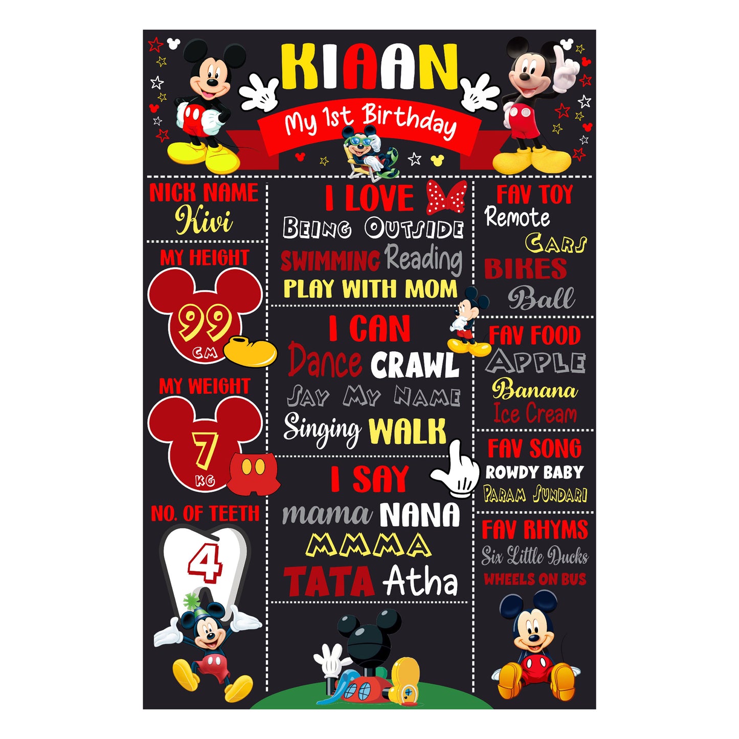 Mickey Mouse Theme Chalkboard