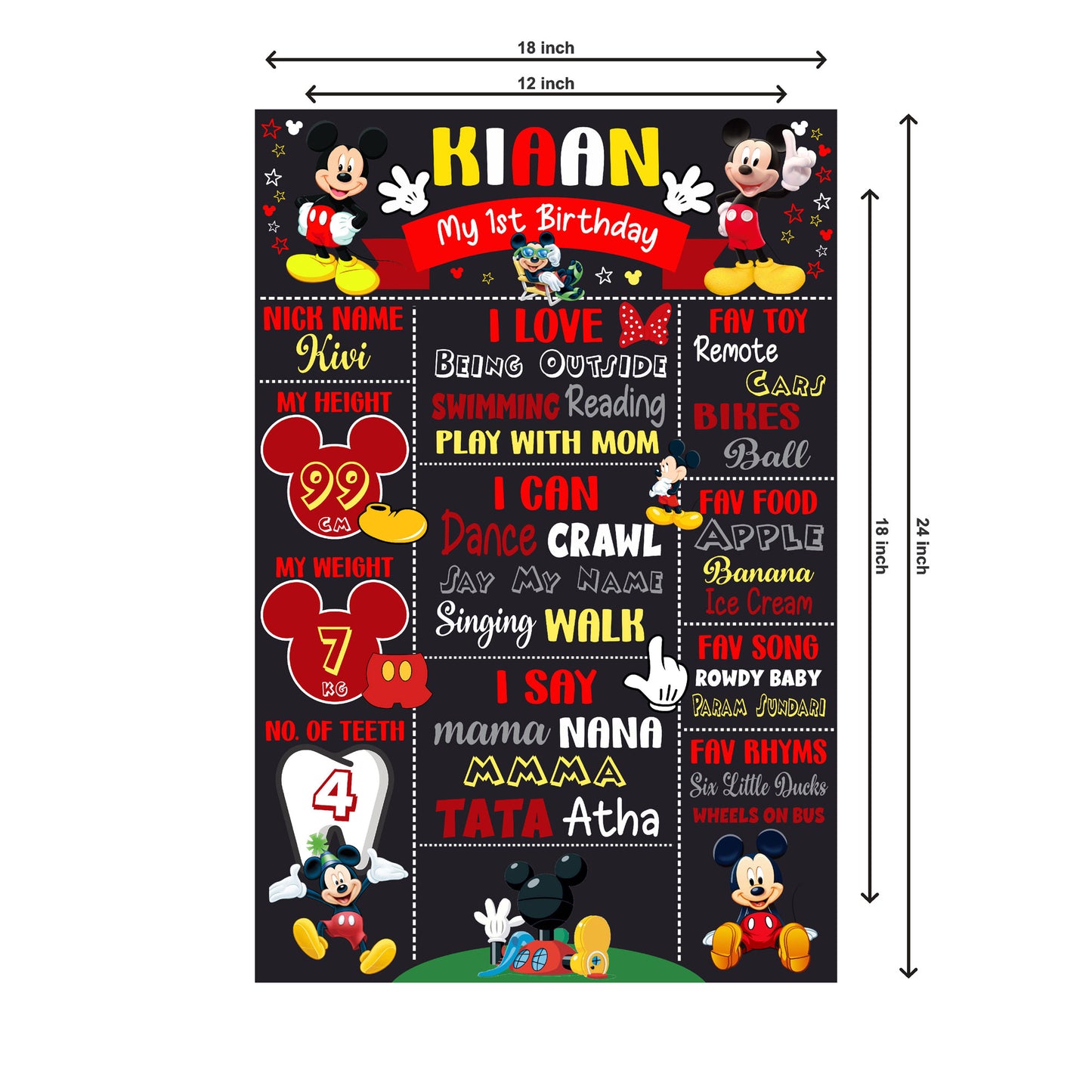 Mickey Mouse Theme Chalkboard