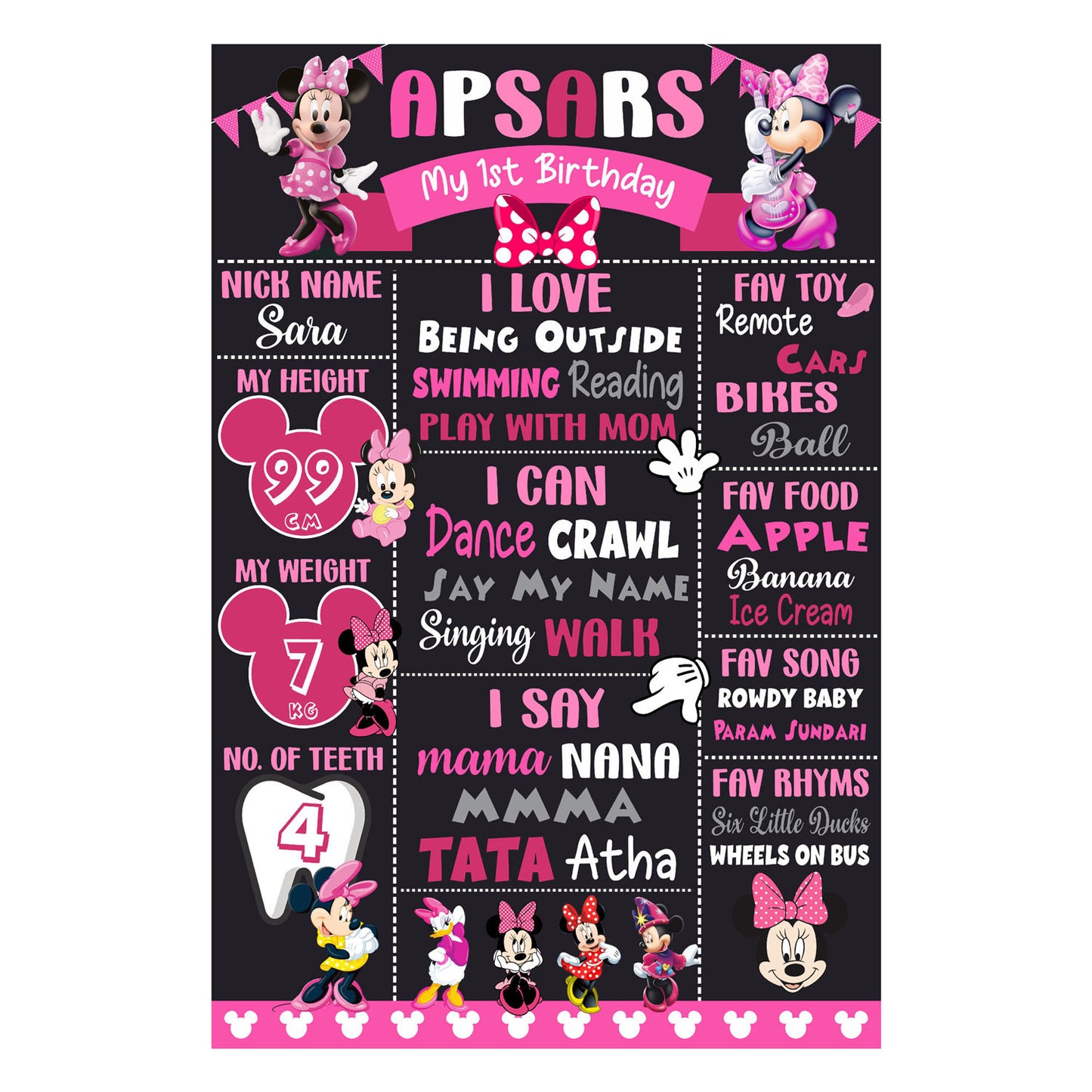 Minnie Mouse Theme Chalkboard