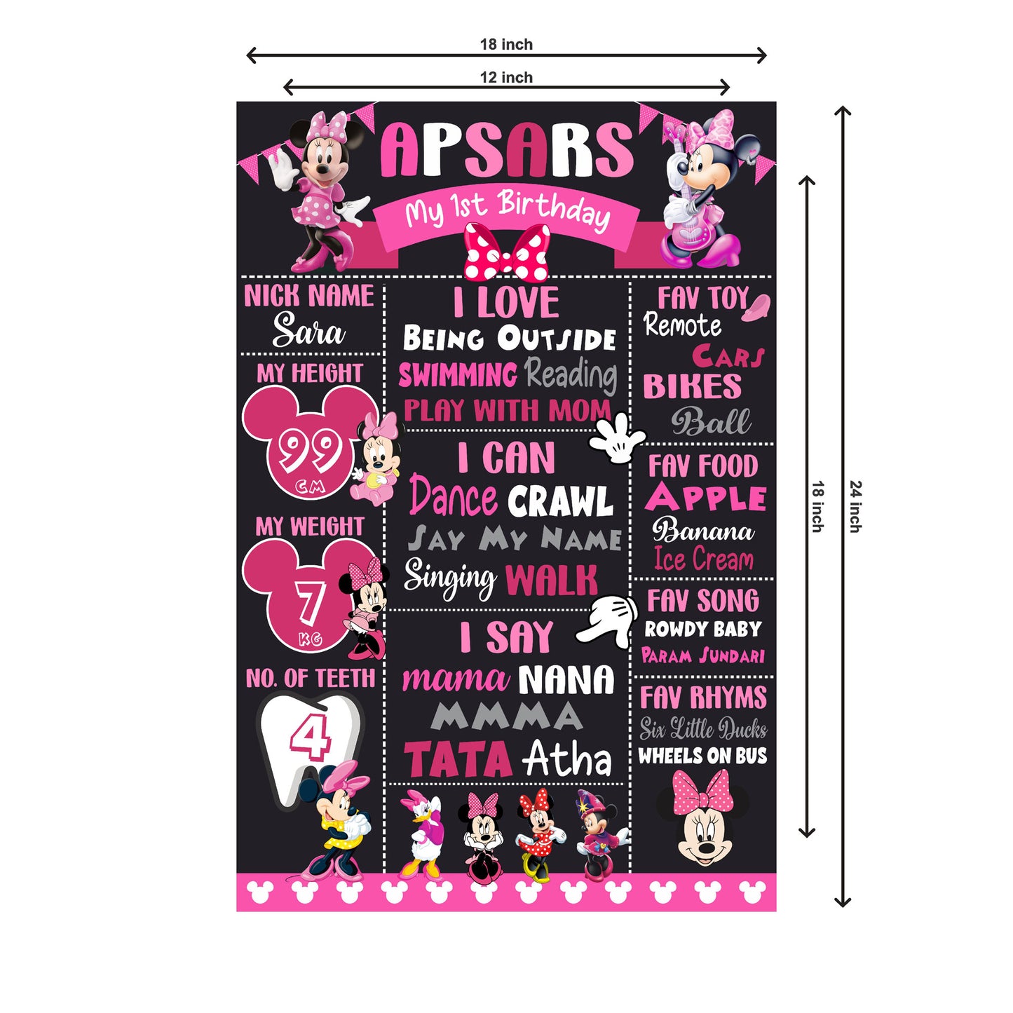Minnie Mouse Theme Chalkboard