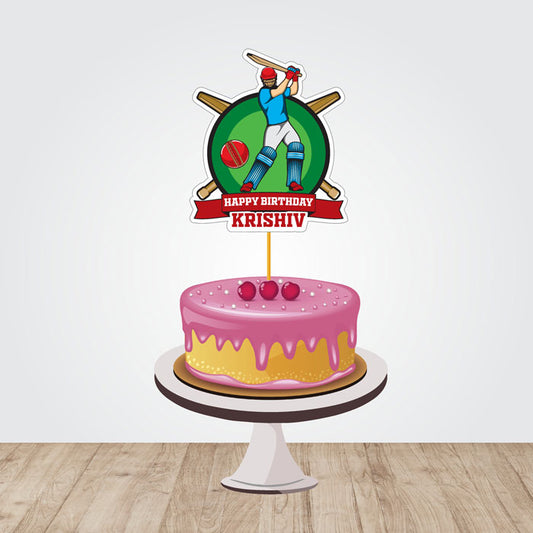 Cricket Theme Customized Caketopper