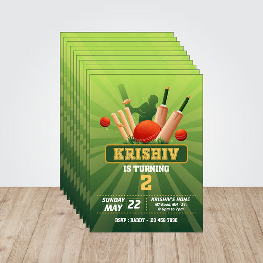 Cricket Theme Invite