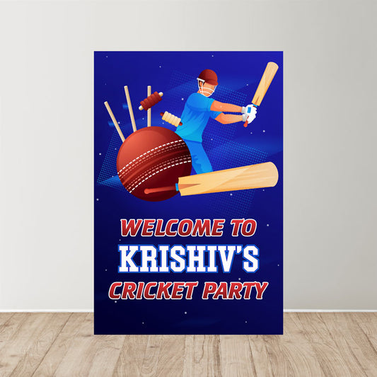 Cricket Theme Parsonalized Welcome Board
