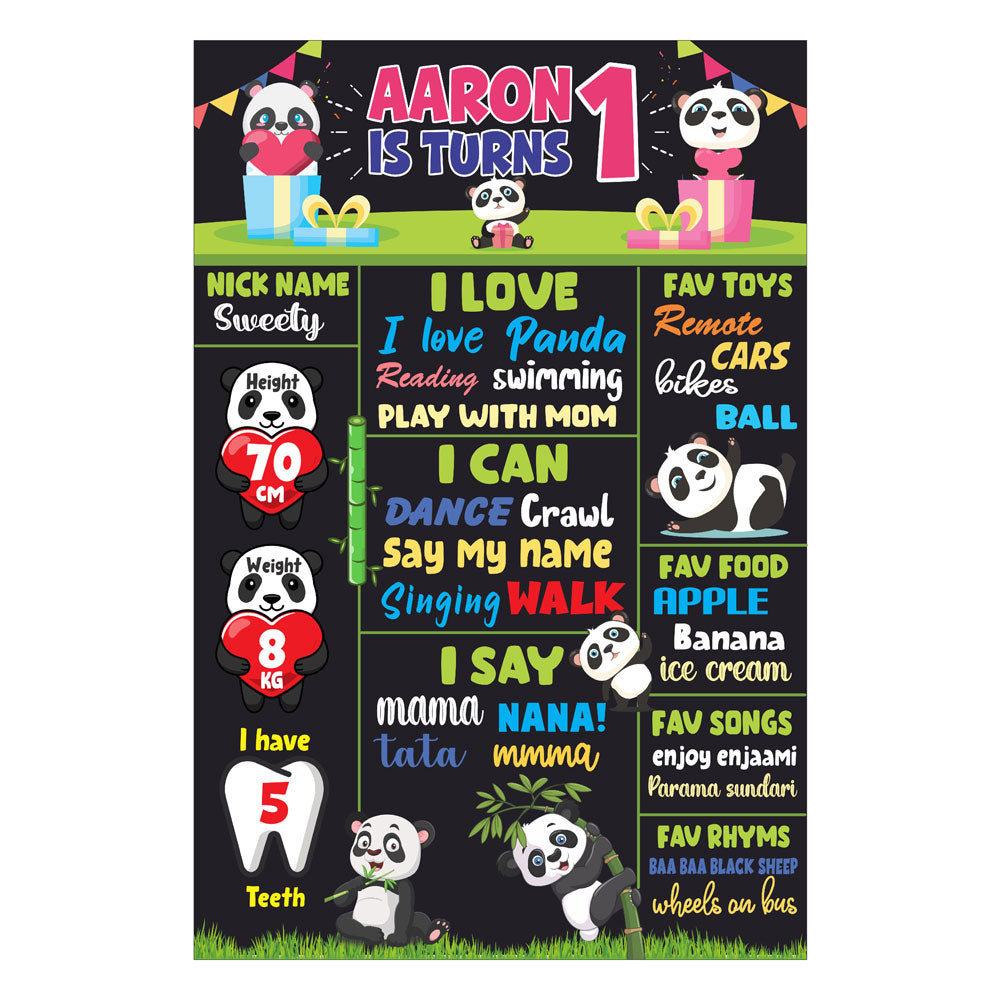 Cute Panda Theme Chalkboard
