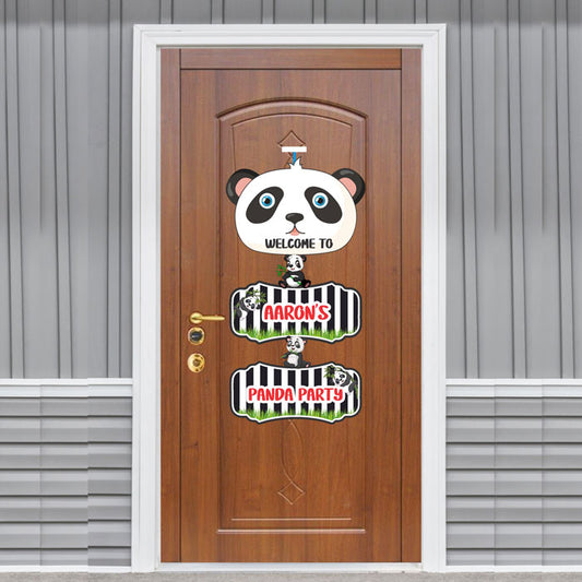 Cute Panda Theme Door Poster