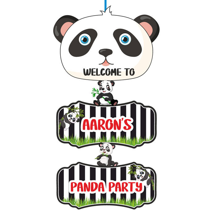 Cute Panda Theme Door Poster