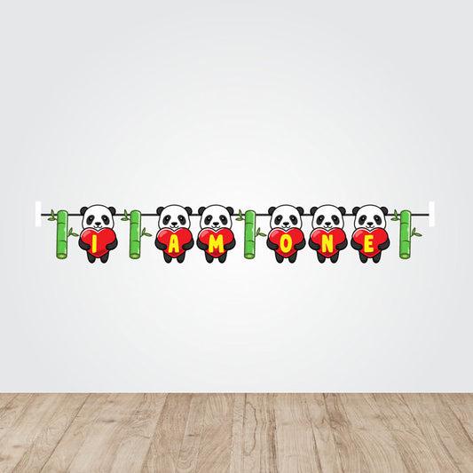 Cute Panda Theme Age Bunting