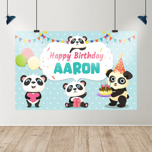 Cute Panda Theme Customized Backdrop