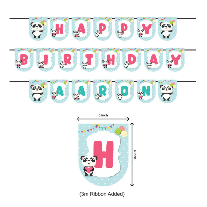 Cute Panda Theme Personalized Bunting