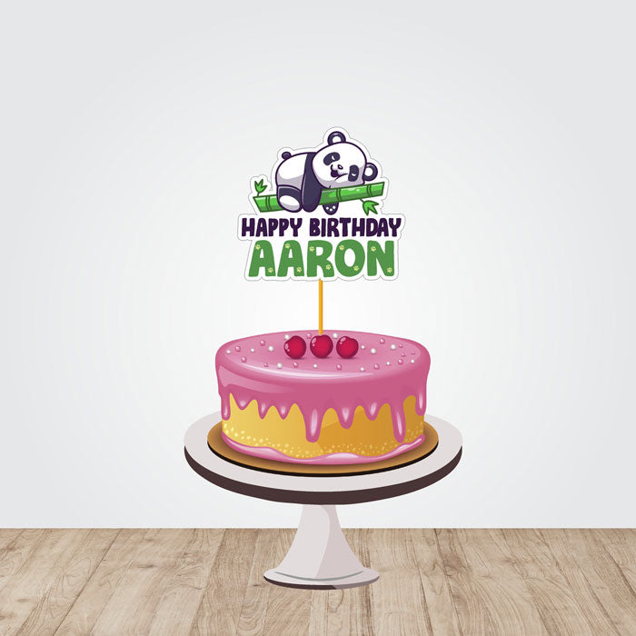 Cute Panda Theme Personalized Caketopper