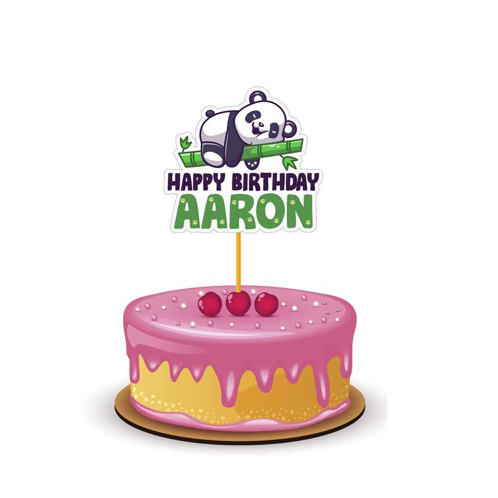 Cute Panda Theme Personalized Caketopper
