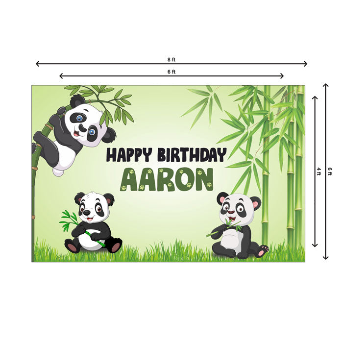 Cute Panda Theme Personalized Backdrop
