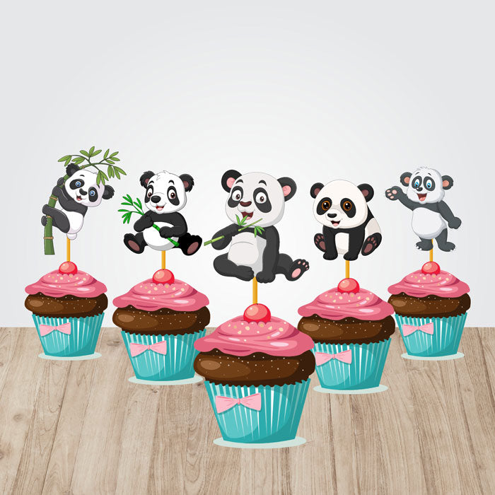 Cute Panda Theme Cupcake Topper
