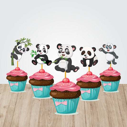 Cute Panda Theme Cupcake Topper