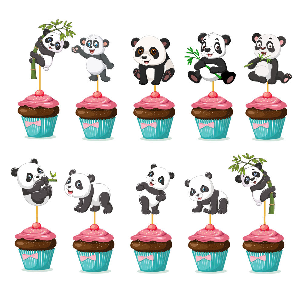 Cute Panda Theme Cupcake Topper