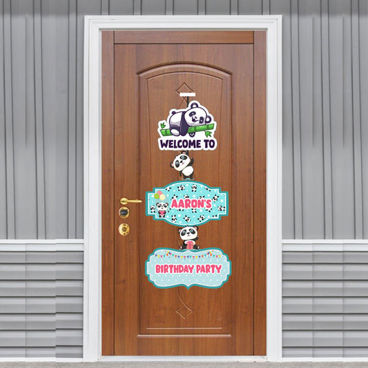 Cute Panda Theme Personalized Door Poster