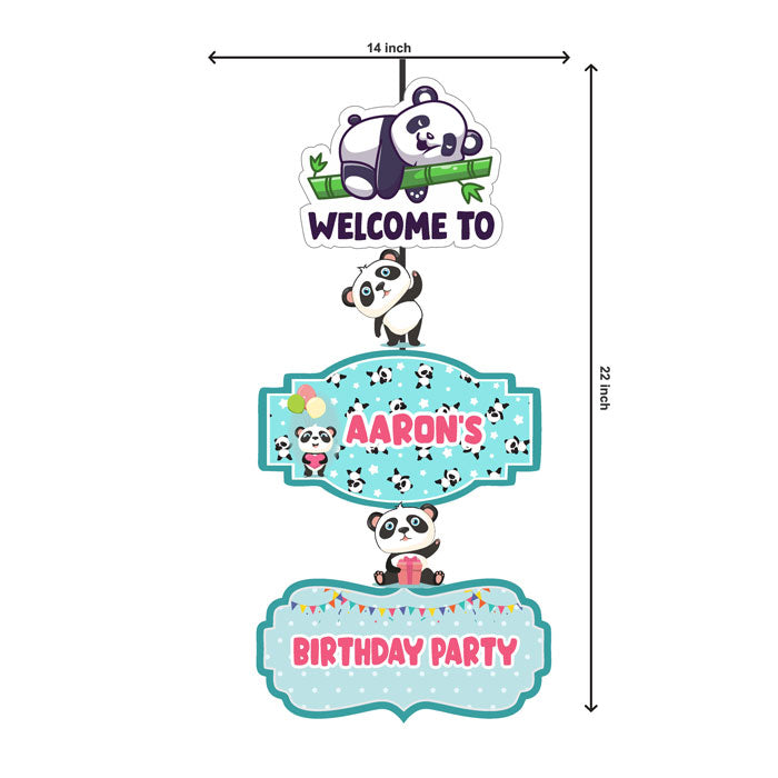 Cute Panda Theme Personalized Door Poster