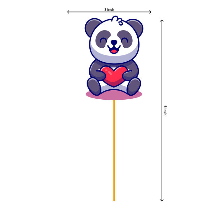 Cute Panda Theme Classic Cupcake Topper