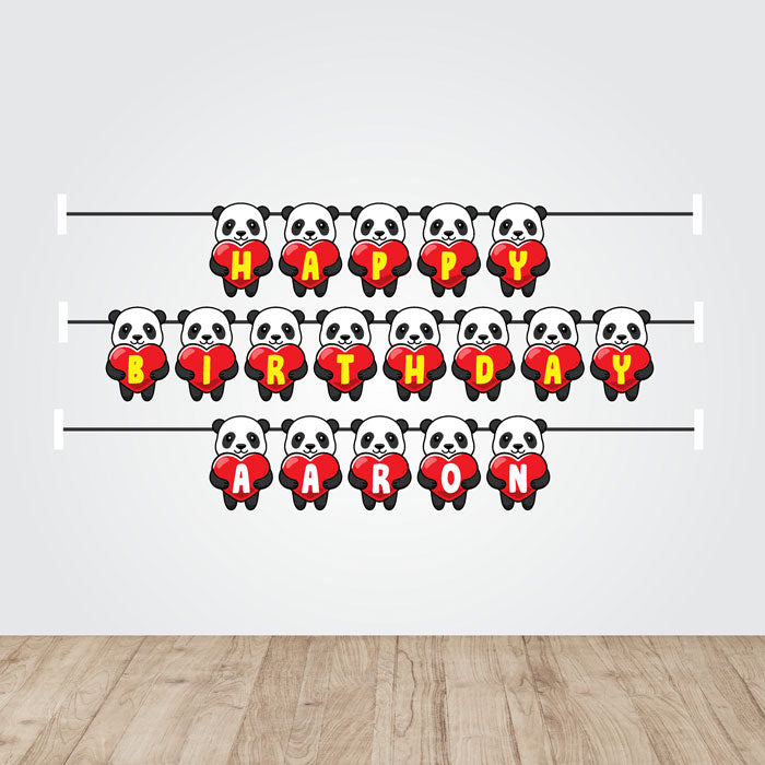 Cute Panda Theme Customized Bunting
