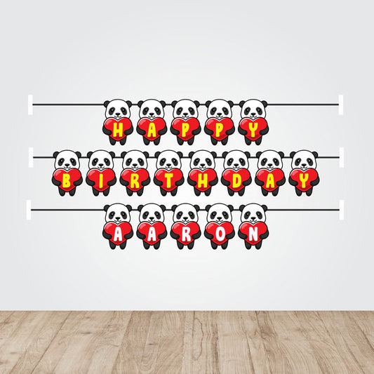 Cute Panda Theme Customized Bunting