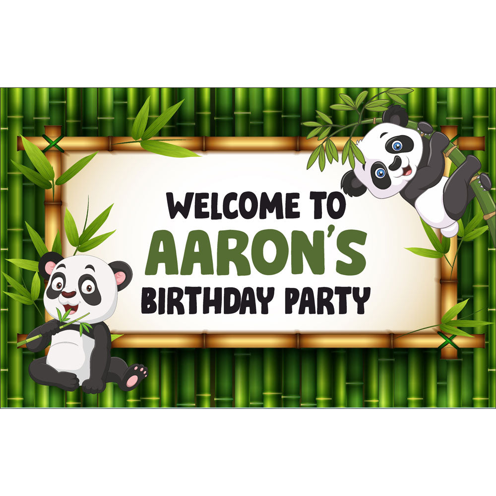 Cute Panda Theme Customized  Welcome Board