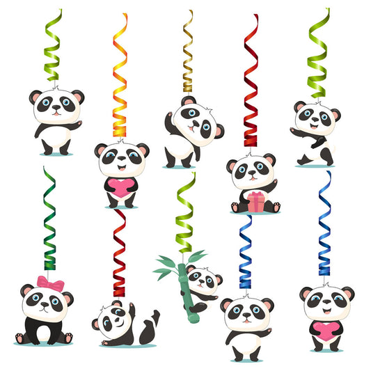 Cute Panda Theme Character Swirls