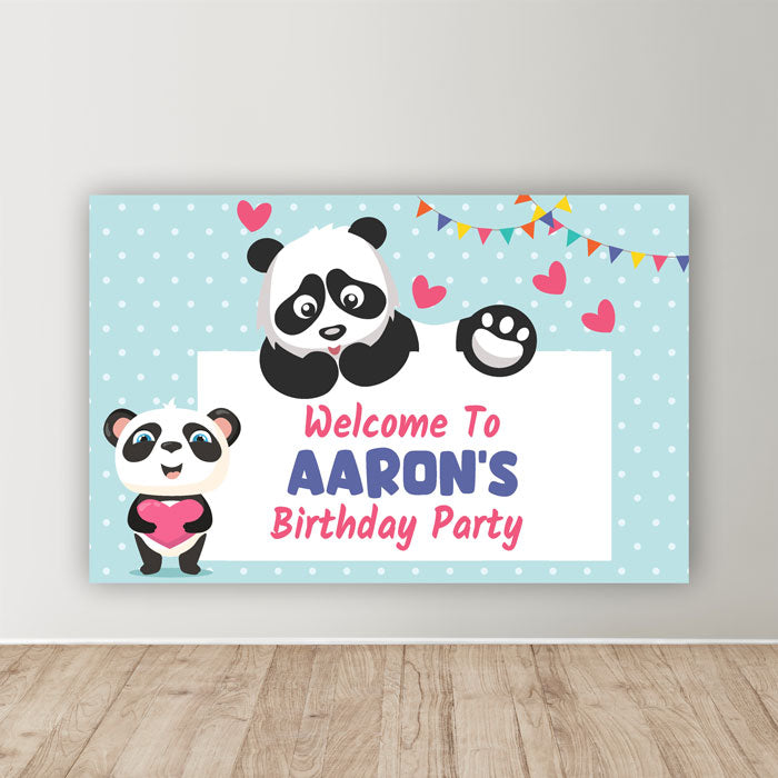 Cute Panda Theme Personalized Welcome Board