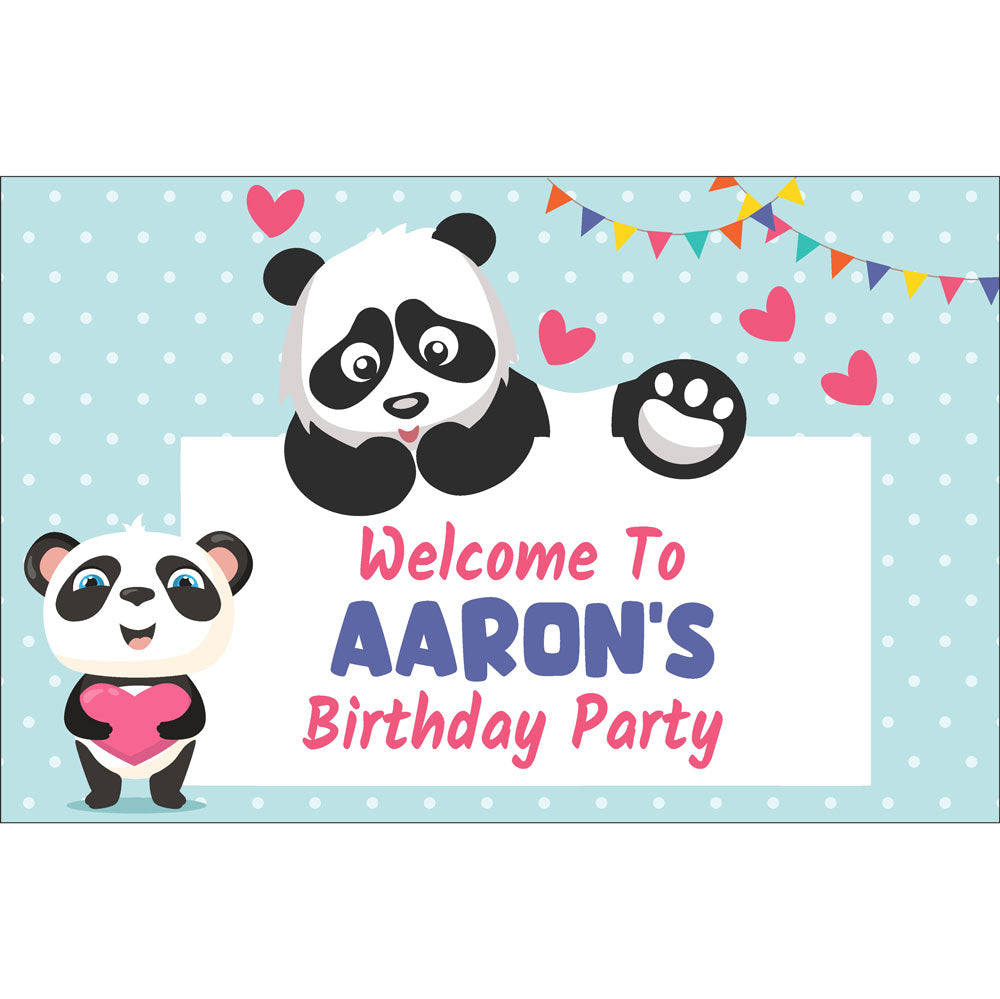 Cute Panda Theme Personalized Welcome Board