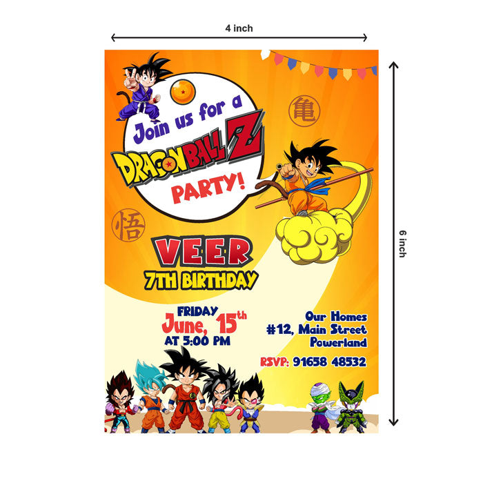Dragon Ball Z Theme Invite
