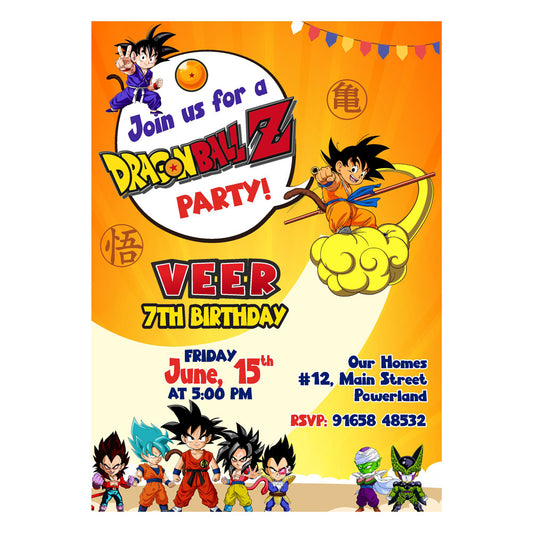 Dragon Ball Z Theme Invite