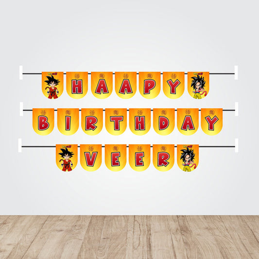 Dragon Ball Z Theme Personalized Bunting
